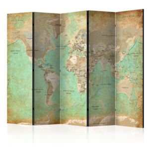 Paraván Turquoise World Map Dekorhome