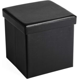 SONGMICS Úložný sedací box čalúnený skladací 38x38 cm čierny