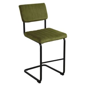 LEITMOTIV Sada 2 ks: Zelená barová stolička Keen Velvet