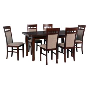 MEBLINE Stôl LUDWIK + stoličky MILANO (6ks.) - súprava DX23