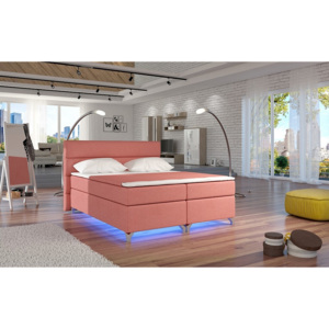 Čalúnená posteľ BASILIO, s LED, 160x200 cm, ontario 75