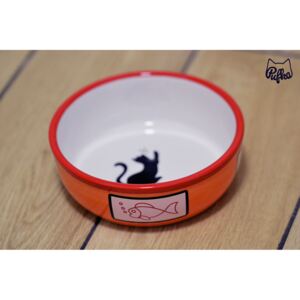Keramická miska pre mačku s rybou oranžová 0,35l/12,5cm, Trixie
