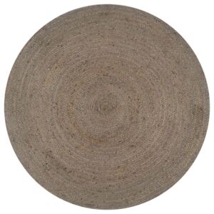 Ručne vyrobený koberec sivý 90 cm jutový okrúhly