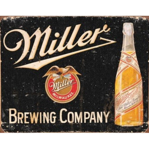 Plechová ceduľa Miller Brewing Vintage, (30 x 42 cm)