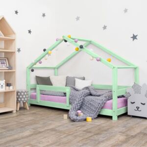 Benlemi Detská posteľ domček Lucky 120x180 cm s bočnicou Farba: Pastelová zelená