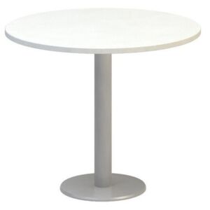 Konferenčný stôl Alfa 400, 90 x 74,2 cm, doska kruh, dezén biely, RAL9022