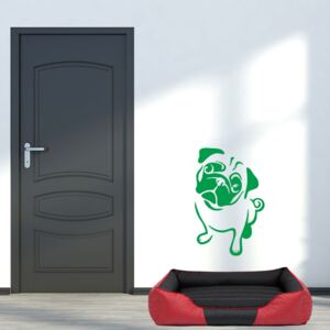 GLIX Mopslík - nálepka na stenu Zelená 25 x 40 cm