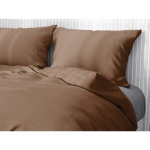 Goldea bavlnené posteľné obliečky - hnedé 140 x 220 a 70 x 90 cm