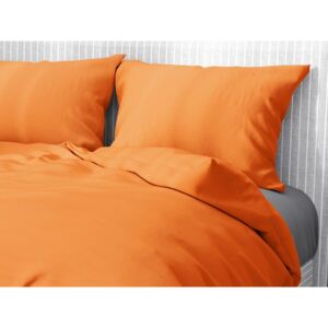 Goldea bavlnené posteľné obliečky - oranžové 140 x 220 a 70 x 90 cm