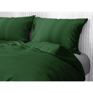 Goldea bavlnené posteľné obliečky - tmavo zelené 140 x 200 a 70 x 90 cm