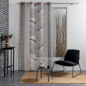 Jemná a vzdušná záclona s motívom listov 140 x 240 cm Hnedá