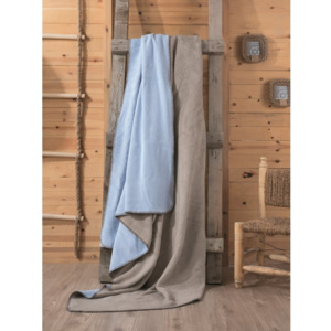 Hnedo-modrá deka Tobby, 200 × 220 cm