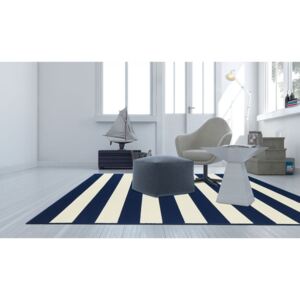 Modrý vysokoodolný koberec vhodný do exteriéru Floorita Stripes, 160 × 230 cm
