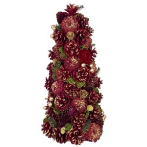 Stromček prírodný MagicHome, červeno-zlatý, 40 cm