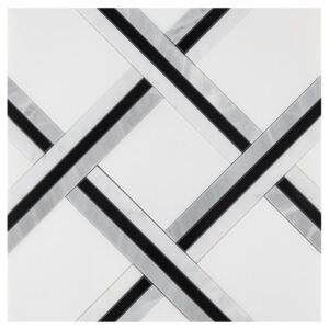 DUNIN - Manorial Carrara White Quadron Mramorová mozaika DUNIN (30 x 30 cm/ks)