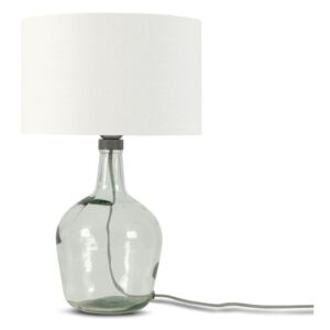 Stolová lampa s bielym tienidlom a konštrukciou z recyklovaného skla Good&Mojo Murano, ⌀ 30 cm