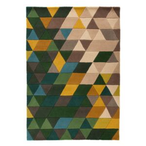 Vlnený koberec Flair Rugs Illusion Prism Green Triangles, 160 × 220 cm