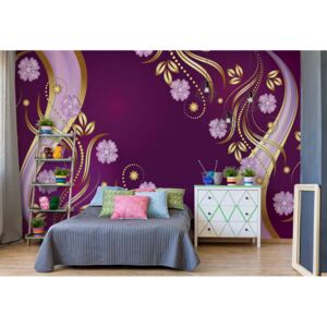 Fototapeta GLIX - Luxury Floral Purple 2 + lepidlo ZADARMO Vliesová tapeta - 416x254 cm