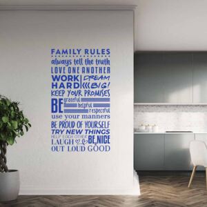 GLIX Family rules - nálepka na stenu Modrá 75x40 cm