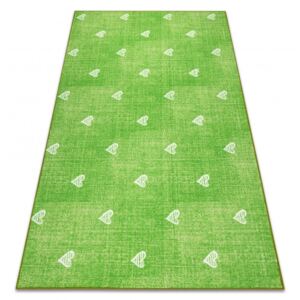 Metrážny koberec HEARTS zelený - 400 cm