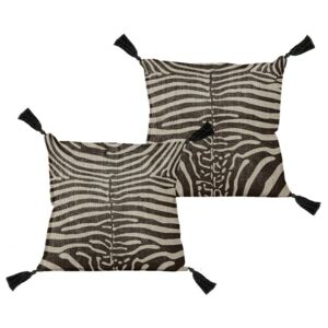 Vankúš Linen Borlas Zebra, 45 × 45 cm