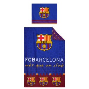 Setino Chlapčenské bavlnené obliečky FC Barcelona - modrá 140x200, 70x90