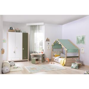 Detská izba Beatrice - dub svetlý/biela/zelená