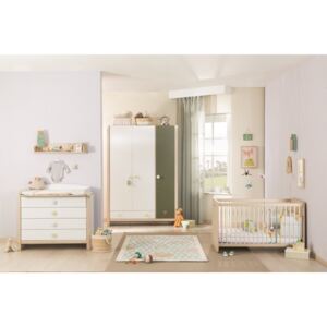 Detská izba pre bábätko Beatrice II - dub svetlý/biela/zelená