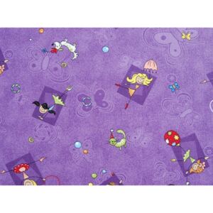 Akcia: 320x400 cm Metrážový koberec Happy / 856 fialová - rozmer na míru bez obšitie cm