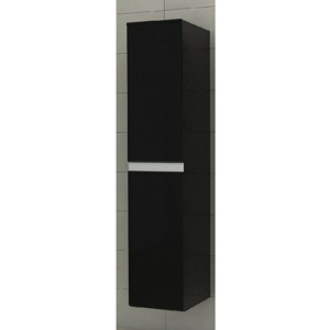 Závesná kúpeľňová skrinka SIMBA - TYP 01, 35x160x35 cm, čierna/čierny lesk