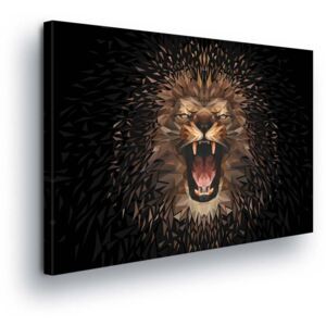 GLIX Obraz na plátne - Black Lion Drawing 3 x 30x100 cm