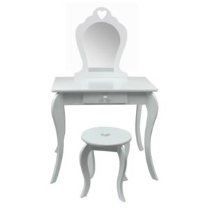 Moderný detský toaletný stolík v bielej farbe Biela