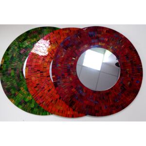 Zrkadlo okrúhle červené,zelené, oranžové, 50 cm