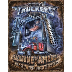 Plechová ceduľa Truckers - Backbone, (32 x 41 cm)