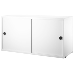 String Komoda String Cabinet With Sliding Doors 78x30, white