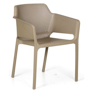 Plastová bistro stolička Rustic, béžová, 4 ks