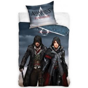 Carbotex · Posteľné návliečky Assassin's Creed Syndicate - Jacob and Evie - 100% bavlna - 70x80 cm + 140x200 cm