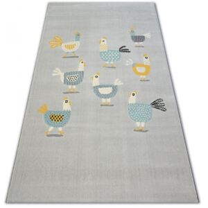 Detský kusový koberec PP Sliepočky svetlo sivý, Velikosti 120x170cm