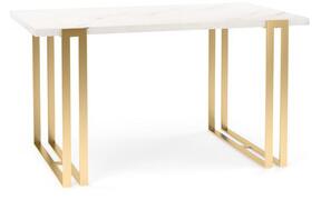 Jedálenský stôl EWEN II 140 cm - mramor/zlatá