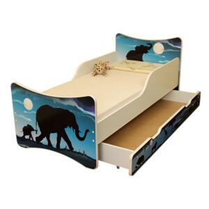 MAXMAX Dětská postel se šuplíkem 140x70 cm - AFRIKA