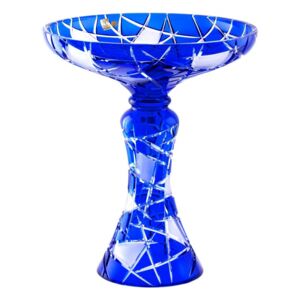 Krištáľová váza Mars, farba modrá, výška 370 mm
