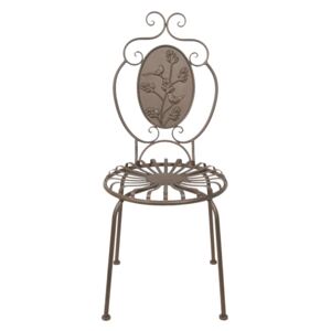 Hnedá kovová záhradná stolička Browny - 45 * 44 * 102 cm
