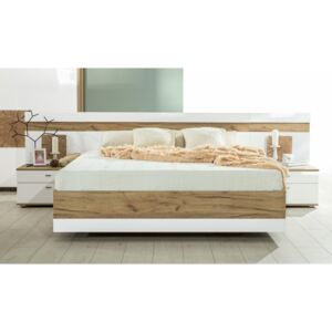 Manželská posteľ FIJI 160x200cm - biela/dub san remo