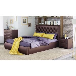 Čalúnená posteľ s úložným priestorom BEATRICE 180x200 - hnedá