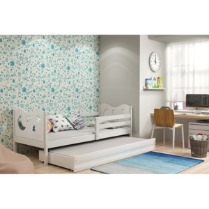 Detská posteľ KAMIL 2 + matrac + rošt ZADARMO, 80x190 cm, biela, biela