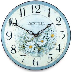 Isabelle Rose Drevené nástenné hodiny Les Marguerites 15 cm