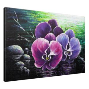 Ručne maľovaný obraz Orchidea pri potoku 100x70cm RM4774A_1Z