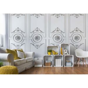 Fototapeta - Luxury Wood Panneling White Vliesová tapeta - 208x146 cm