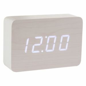 Biely budík s bielym LED displejom Gingko Brick Click Clock