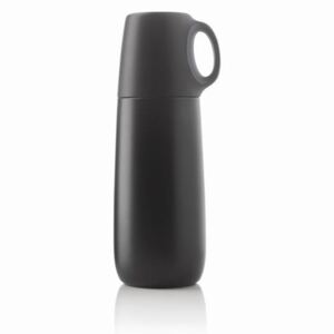 Čierna termoska s hrnčekom XD Design Bopp, 600 ml